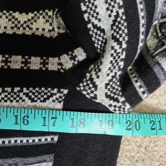 Smartwool Merino Wool Hooded Black and Gray Patterned Sweater Dress. Size 10 - Picture 10 of 11